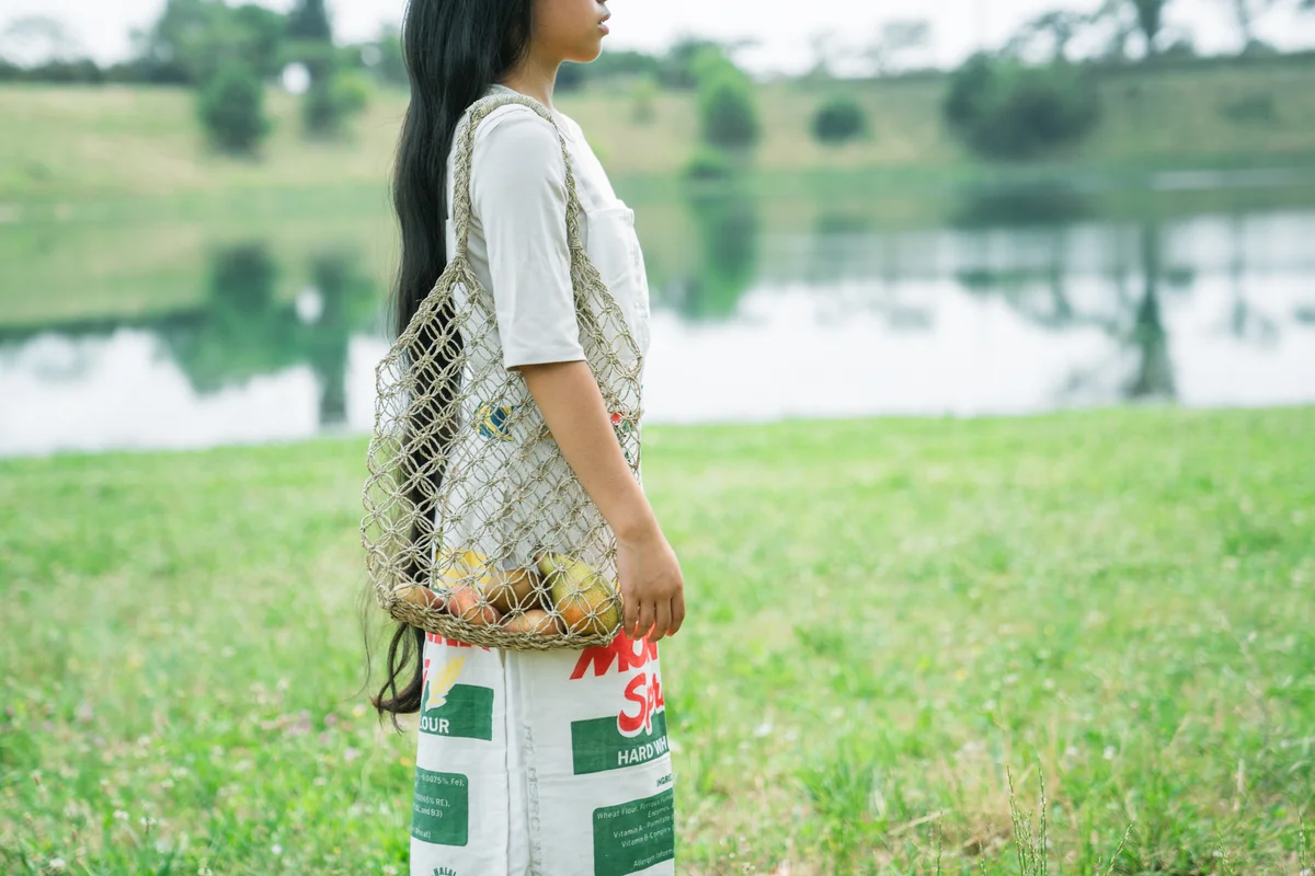 rattan tote bag